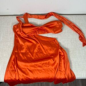 Bandeau Dress in Tangerine